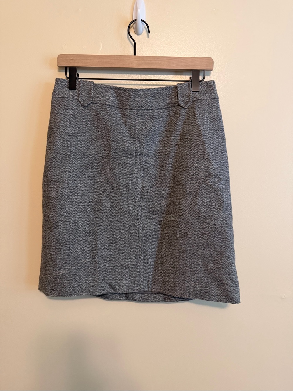 Talbots Gray Herringbone Pencil Skirt